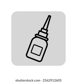 Nasal spray line icon. Plastic bottle with aerosol dispenser sign. Medicine, treatment and healthcare concept. Vector illustration, symbol element for web design and apps