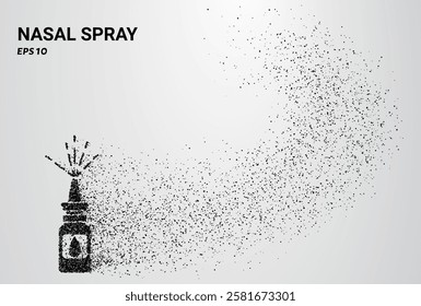 Nasal Spray of particles. Nasal Spray consists of small circles. Vector illustration.