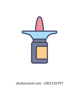 Nasal Spray related vector line icon. Isolated on white background. Vector illustration. Editable stroke