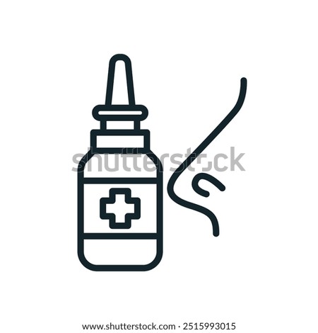 Nasal spray treating a blocked nose during flu season