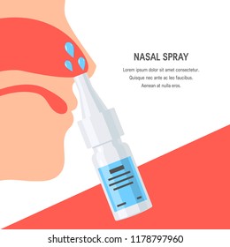 Concepto de vector de pulverización nasal. Plantilla para publicidad o banner web