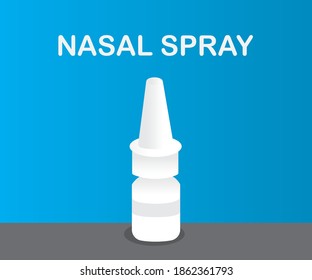 Nasal Spray in white color with empty label vector 
