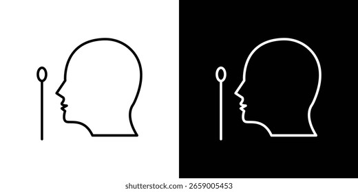 Ícone de esfregaço nasal no vetor. Tipo de logotipo