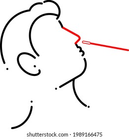 Nasal swab laboratory test, Study of patients stock illustration, Medical Test, Nose, Scientific Experiment, Cotton Swab, Virus.