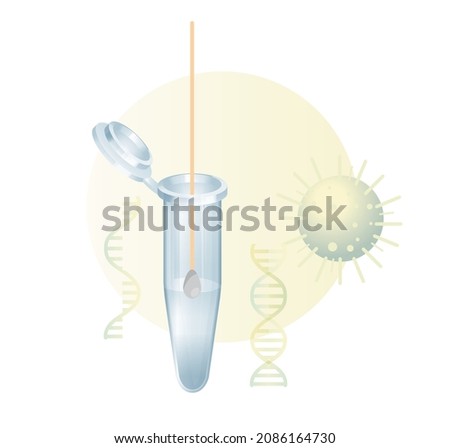 Nasal Swab - Nasopharyngeal Swab Testing and Sample collection  - Icon as eps 10 File.
