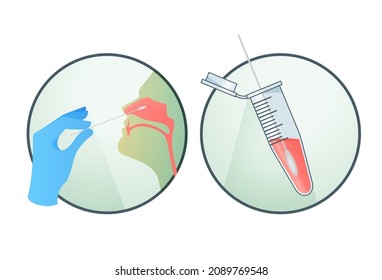 Nasal Swab And RT- PCR Testing Preparation  - Icon As Eps 10 File.