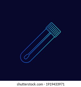 Nasal swab test line vector icon