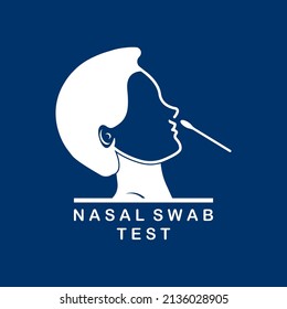 Nasal Swab test logo vector illustration  design background.