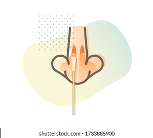Nasal Swab Testing - Icon as eps 10 File.