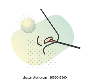 Nasal Swab Testing - Icon as eps 10 File.