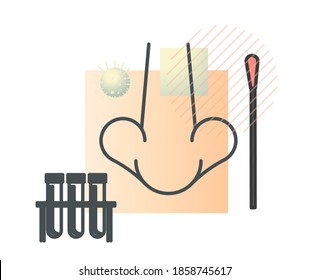 Nasal Swab Testing - Icon as eps 10 File.