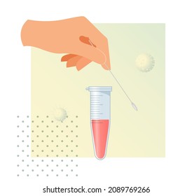 Nasal Swab Testing and Sample Collection - Symbol als eps10 Datei.