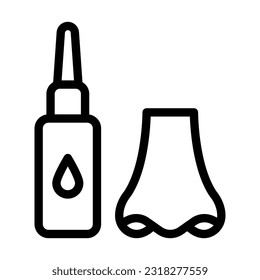 Nasal Vector Thick Line Icon For Personal And Commercial Use.
