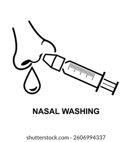 Nasal washing icon. Nasal irrigation isolated on background vector illustration.