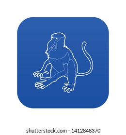 Nasalis monkey icon blue vector isolated on white background