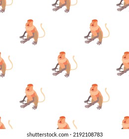 Nasalis monkey pattern seamless background texture repeat wallpaper geometric vector