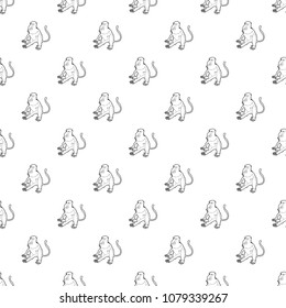 Nasalis monkey pattern vector seamless repeating for any web design