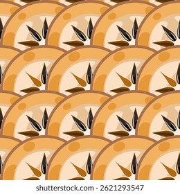 Naseberry  sapodilla fruits seamless botanical pattern vector illustration 