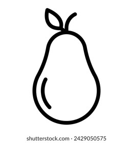 Nashi Pear Vector Line Icon Design