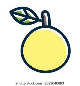 Nashi Pear Vector Thick Line Filled Dark Colors Icons For Personal And Commercial Use.
