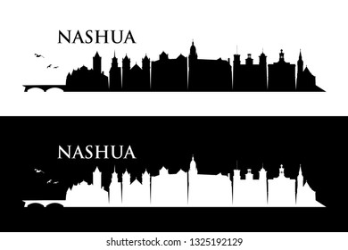 Nashua skyline - New Hampshire, United States of America - USA - vector illustration