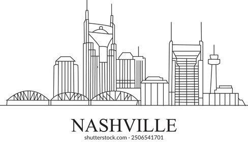 Nashville City Line Draw Free Vector