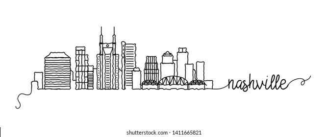 Nashville City Skyline Doodle Sign