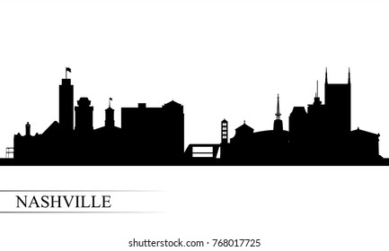 Nashville city skyline silhouette background, vector illustration