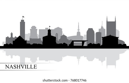 Nashville city skyline silhouette background, vector illustration