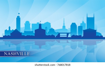 Nashville city skyline silhouette background, vector illustration