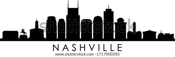 Nashville City Skyline Silhouette Cityscape Vector Stock Vector ...