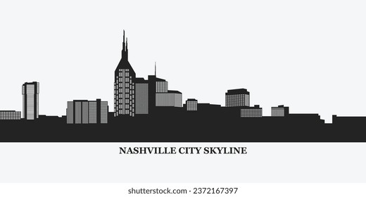 Nashville city skyline silhouette. United states cityscape in vector illustration.