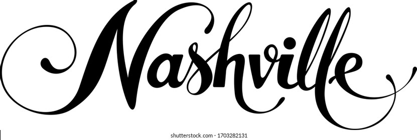 Nashville - custom calligraphy text