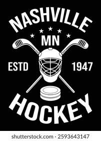 Nashville Minnesota Ice Hockey Sticks Vintage Gift