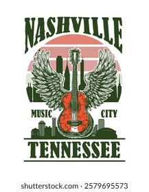 nashville music city tennessee t shirt design