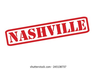 NASHVILLE Red Rubber Stamp Vector over a white background.