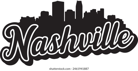 Nashville Skyline Silhouette Ilustración Vector