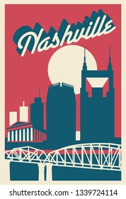 Nashville Tennesse skyline postcard