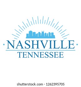 Nashville Tennessee Banner Design City Skyline Stock Vector (Royalty ...