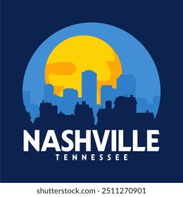 nashville tennessee with blue background