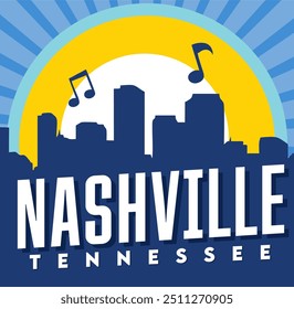 nashville tennessee with blue background