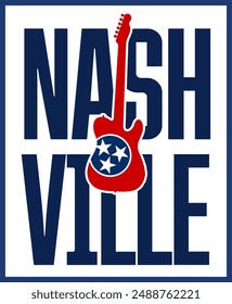 nashville tennessee with guitar silhouette