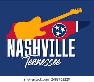 nashville tennessee with guitar silhouette