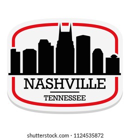 Nashville Tennessee Label Stamp Icon Skyline City Design Tourism Landmark Logo.