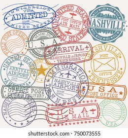 Nashville Tennessee Stamp Vector Art Symbol Design Postal.