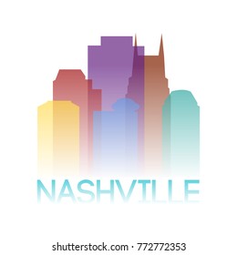 Nashville Tennessee USA Icon Silhouette Gradient Design City Vector Art 