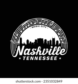 Nashville, Tennessee, USA. Logo design template. Vector and illustration.