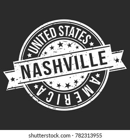 Nashville Tennessee USA Stamp Logo Icon Symbol Design