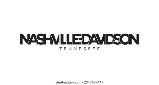 Nashville, Tennessee, USA typography slogan design. America logo with graphic city lettering for print and web products.