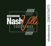 Nashville TN,Vintage typography design in vector illustration.Clothing,t shirt,apparel and other uses.Abstract design with the grunge and denim style. Vector print, typography, poster.